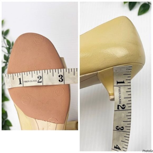 Salvatore Ferragamo ivory/Butter shoes open toe, kitten heel Leather Pumps 6.5 - Picture 8 of 10